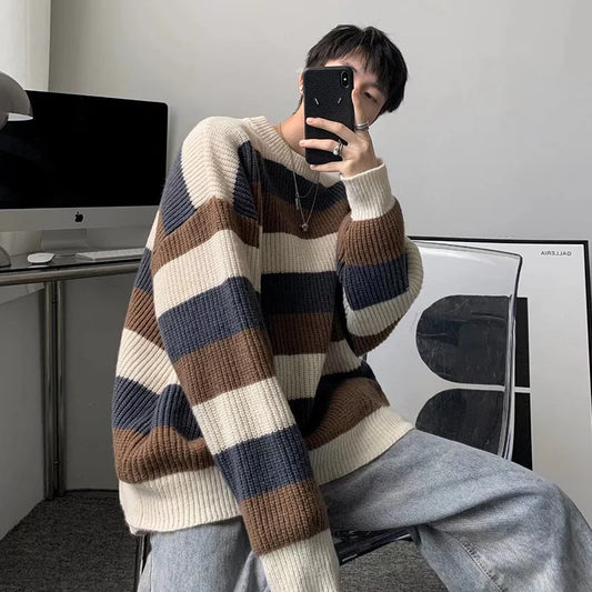 SORI Oversized Knit Striped Sweater