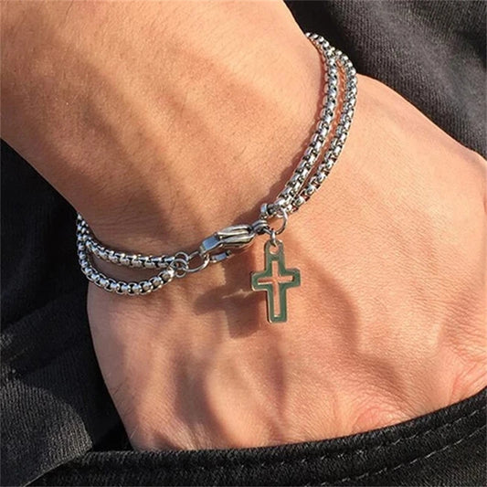 SoriX Double Chain Cross Bracelet