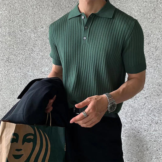 SORI Fitted Knit Polo Shirt