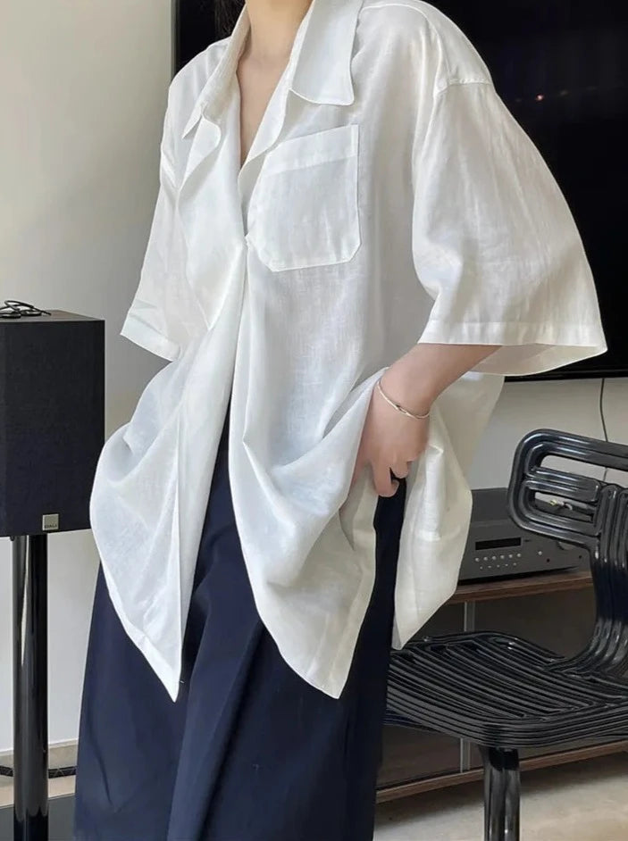 SORI Loose Linen Button Up